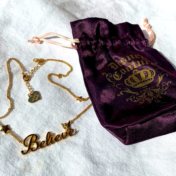 Disney Tinkerbell “Believe” 14k gold plated necklace with signature pouch - Picture 10 of 15